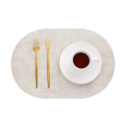 Placemats Ovaal Leerlook Antislip – Hittebestendige Placemats, Set van 4 of 6