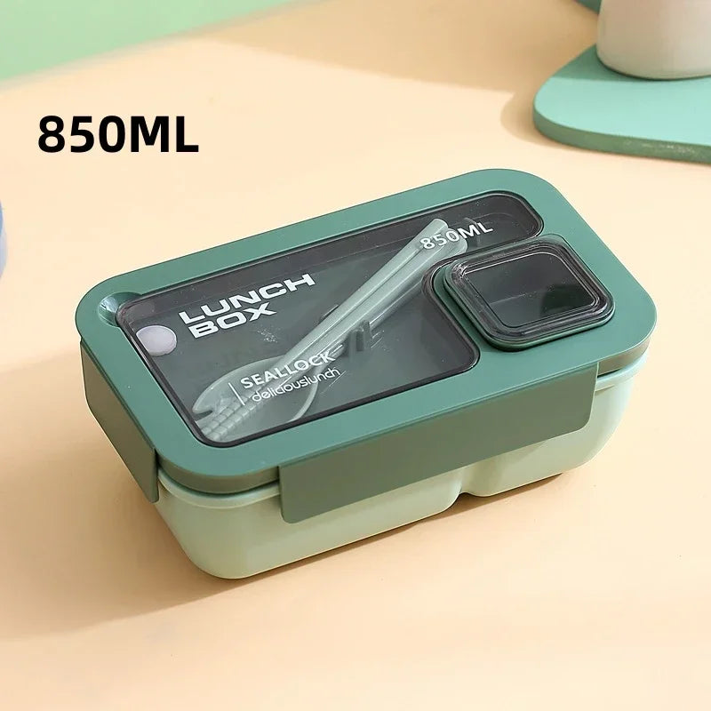 Bento Lunchbox Lekvrij met Bestek – Magnetron- & Vaatwasbestendig, 850 of 1100 ml