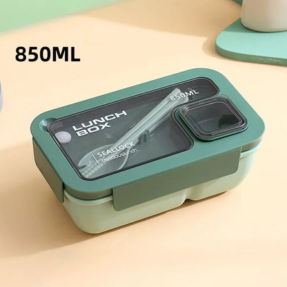 Bento Lunchbox Lekvrij met Bestek – Magnetron- & Vaatwasbestendig, 850 of 1100 ml