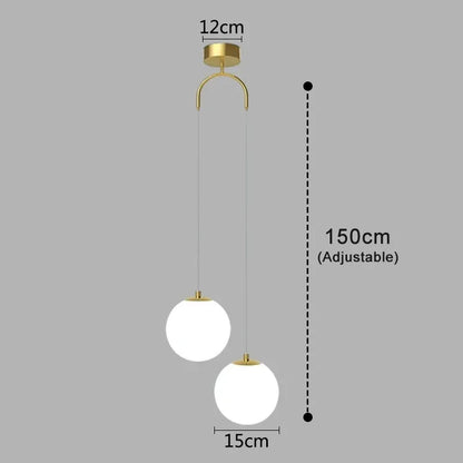 Hanglamp Luna Glazen Bol – Nordic Pendant met 1 of 2 Bollen