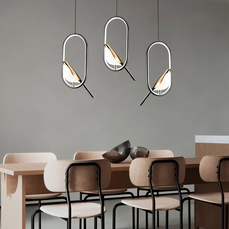 Hanglamp Vogel Design – Moderne Nordic LED Plafondlamp voor Eetkamer & Woonkamer