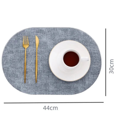 Placemats Ovaal Leerlook Antislip – Hittebestendige Placemats, Set van 4 of 6