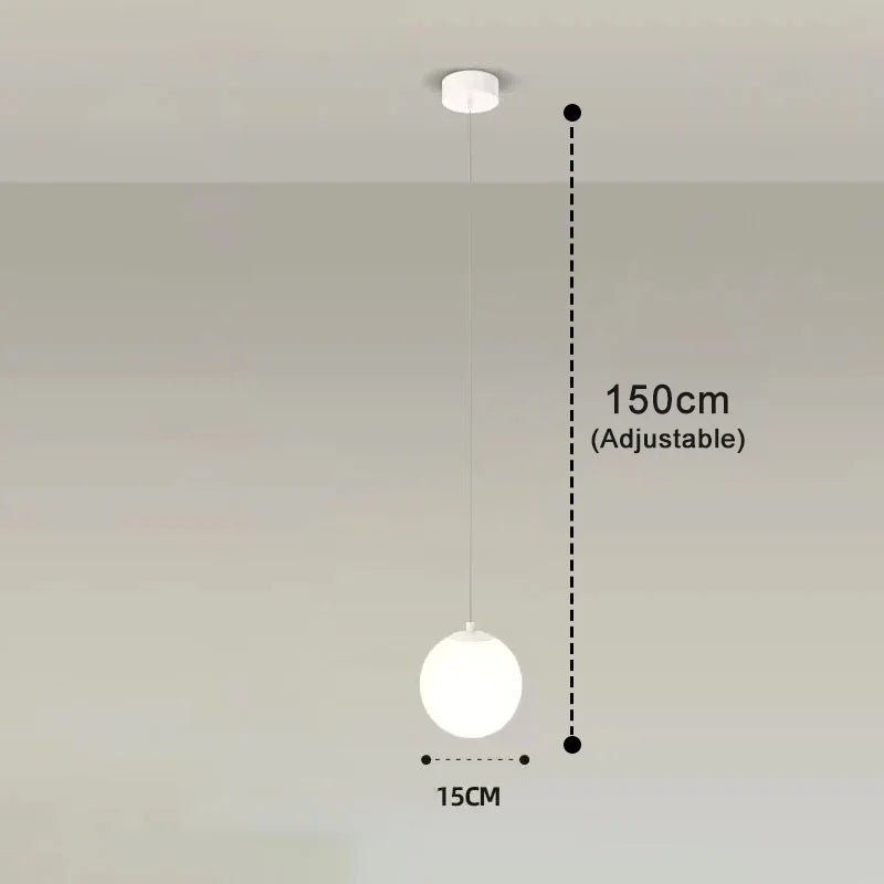 Hanglamp Luna Glazen Bol – Nordic Pendant met 1 of 2 Bollen