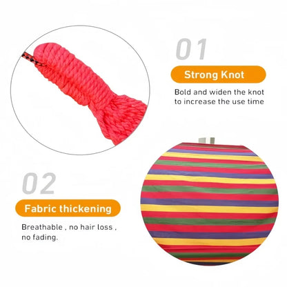 Hangmat Canvas Tweepersoons – Gestreepte Hangmat voor Tuin, Terras & Camping