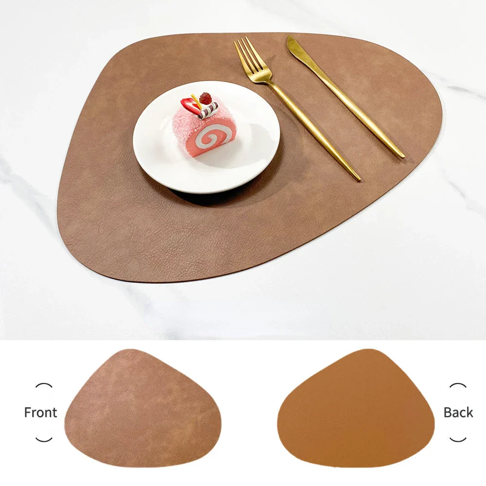 Placemats Dubbelzijdig Leerlook Antislip – Hittebestendige Placemats, Set van 4 of 6