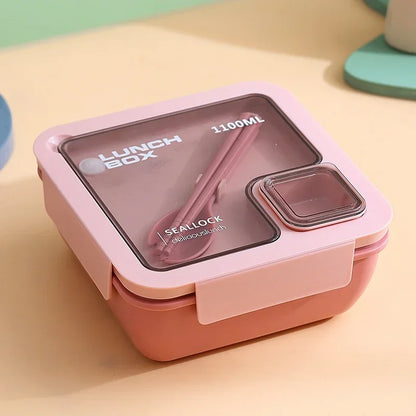 Bento Lunchbox Lekvrij met Bestek – Magnetron- & Vaatwasbestendig, 850 of 1100 ml