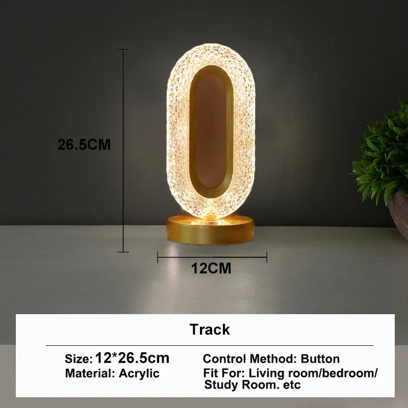 Nachtlampje 3D Kristal LED – Oplaadbare Dimbare Sfeerlamp met Touchbediening