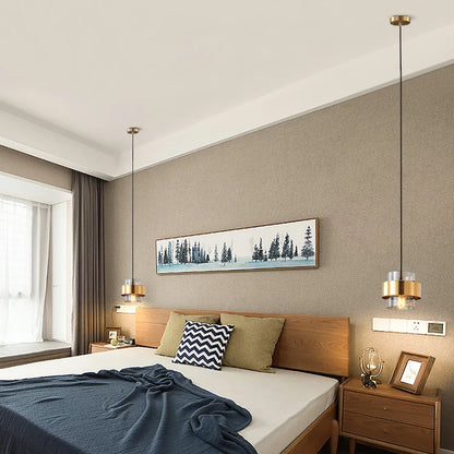Hanglamp Messing Cilinder – Nordic Glazen Pendant voor Eetkamer