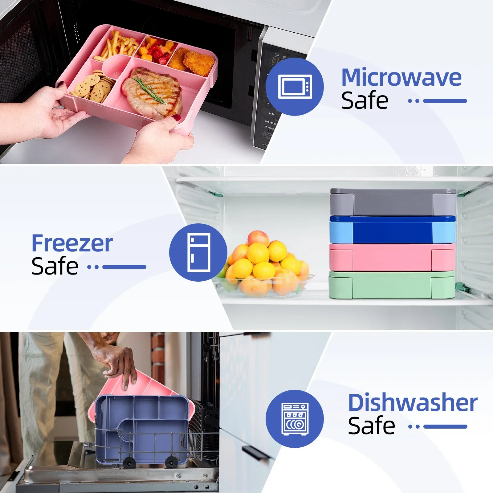 Bento Lunchbox 1330ml Lekvrij – Grote Broodtrommel Magnetronbestendig voor Werk & School
