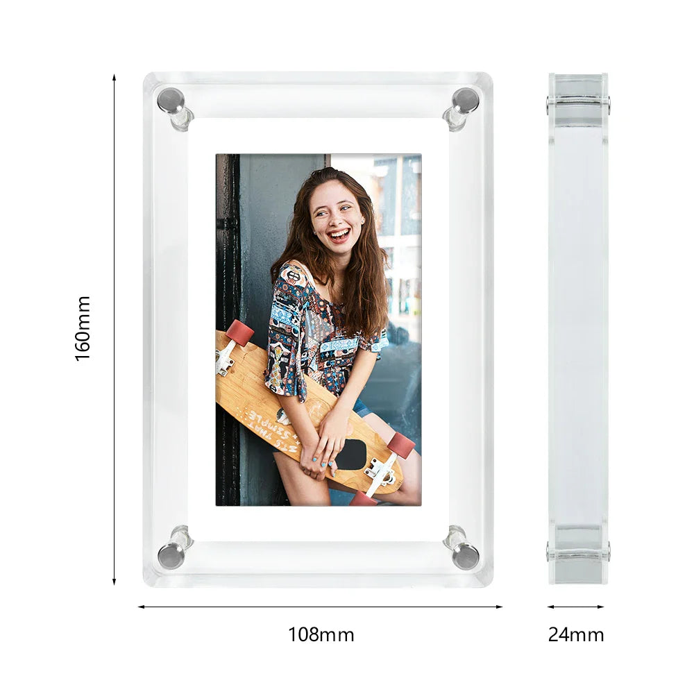 Digitale Fotolijst Acryl – Draagbaar IPS-scherm met Ingebouwde Accu