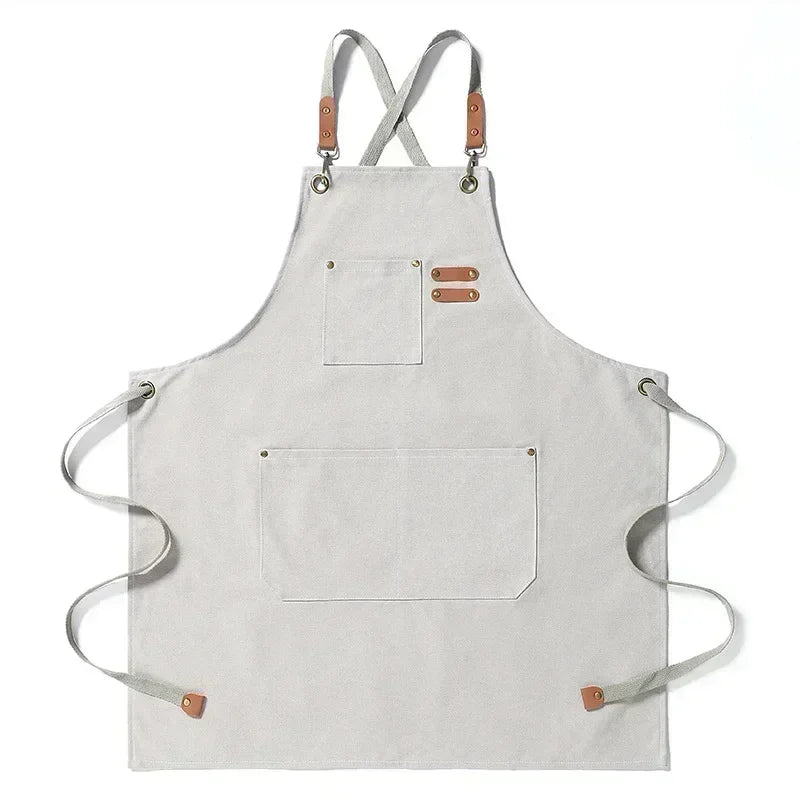 Keukenschort Canvas – Unisex Kookschort voor Koken, BBQ & Werk, Verstelbaar