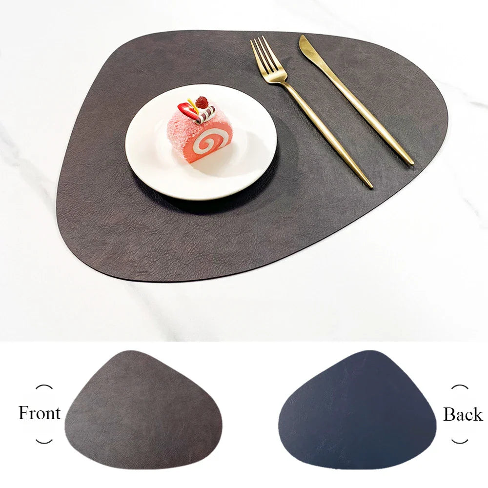 Placemats Dubbelzijdig Leerlook Antislip – Hittebestendige Placemats, Set van 4 of 6