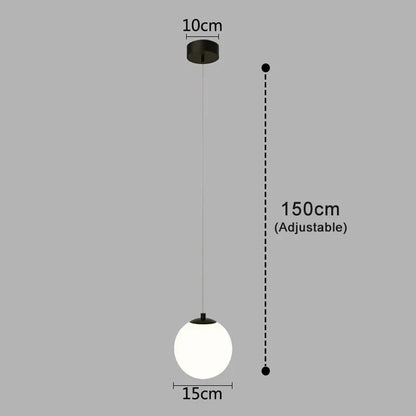 Hanglamp Luna Glazen Bol – Nordic Pendant met 1 of 2 Bollen