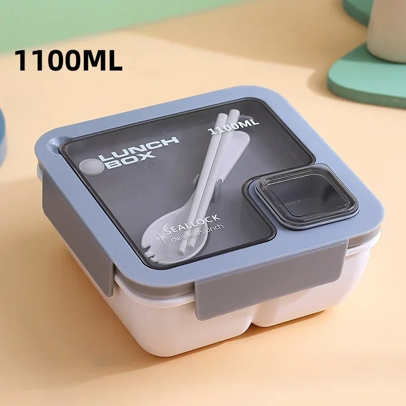 Bento Lunchbox Lekvrij met Bestek – Magnetron- & Vaatwasbestendig, 850 of 1100 ml