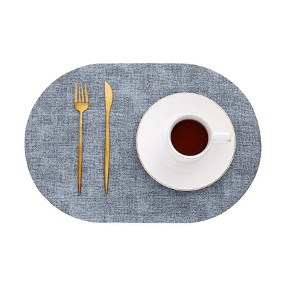 Placemats Ovaal Leerlook Antislip – Hittebestendige Placemats, Set van 4 of 6