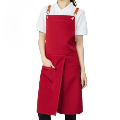 Waterdicht Canvas Schort met Zakken – Unisex Werkschort voor Keuken, Café & Tuin