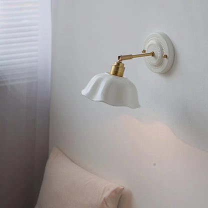 Wandlamp Crème Keramiek – Vintage Nordic Sfeerlamp voor Slaapkamer & Hal