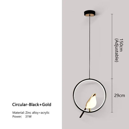 Hanglamp Vogel Design – Moderne Nordic LED Plafondlamp voor Eetkamer & Woonkamer