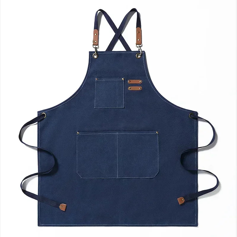 Keukenschort Canvas – Unisex Kookschort voor Koken, BBQ & Werk, Verstelbaar