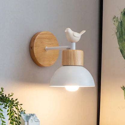 Wandlamp Vogeltje Hout – LED Bedlamp met Schattig Nordic Design