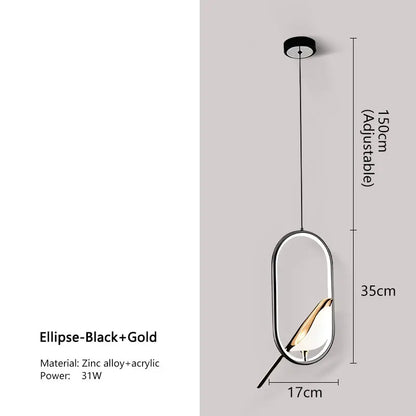 Hanglamp Vogel Design – Moderne Nordic LED Plafondlamp voor Eetkamer & Woonkamer