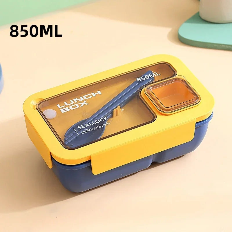 Bento Lunchbox Lekvrij met Bestek – Magnetron- & Vaatwasbestendig, 850 of 1100 ml