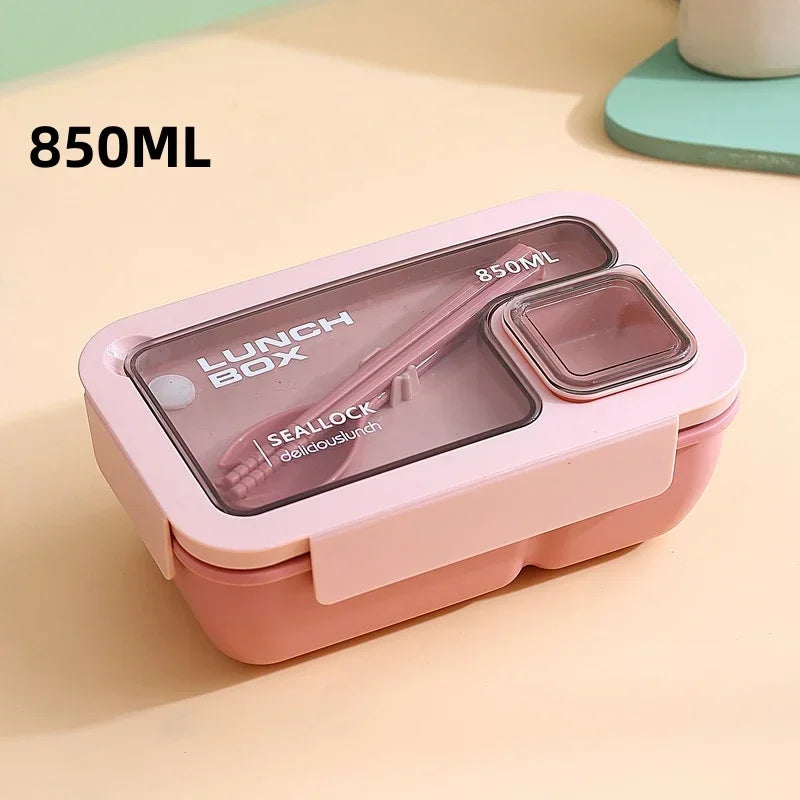 Bento Lunchbox Lekvrij met Bestek – Magnetron- & Vaatwasbestendig, 850 of 1100 ml