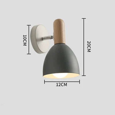 Wandlamp Hout Verstelbaar – Nordic Bedlamp met Draaibare Kap