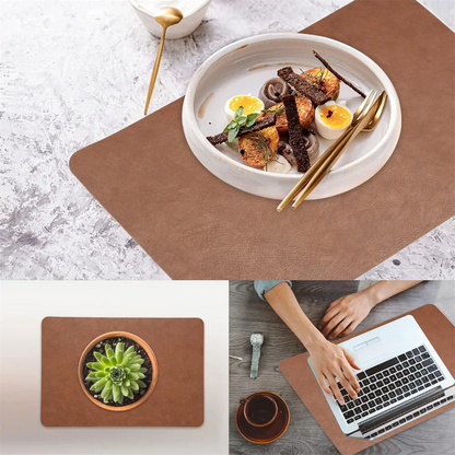 Placemats Dubbelzijdig Leerlook – Hittebestendige Waterdichte Placemats, Set van 4 of 6