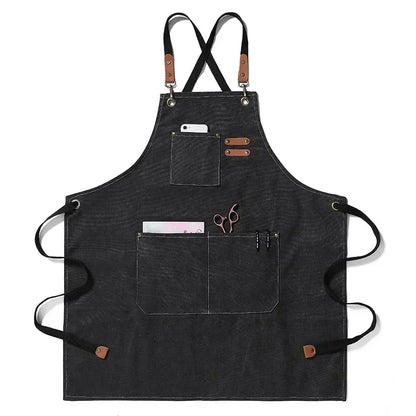 Keukenschort Canvas – Unisex Kookschort voor Koken, BBQ & Werk, Verstelbaar