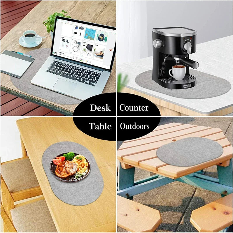 Placemats Ovaal Leerlook Antislip – Hittebestendige Placemats, Set van 4 of 6
