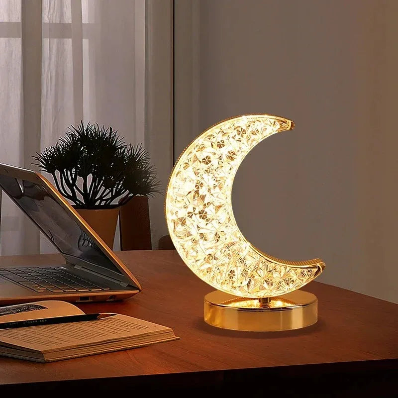 Nachtlampje 3D Kristal LED – Oplaadbare Dimbare Sfeerlamp met Touchbediening