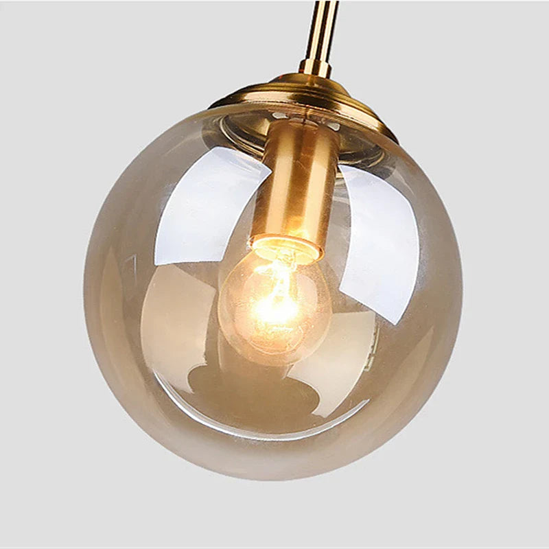 Hanglamp Glazen Bol Rookglas – Nordic Pendant in Amber, Helder of Rookgrijs
