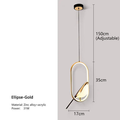 Hanglamp Vogel Design – Moderne Nordic LED Plafondlamp voor Eetkamer & Woonkamer