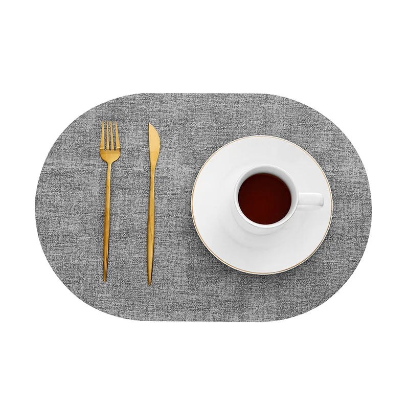 Placemats Ovaal Leerlook Antislip – Hittebestendige Placemats, Set van 4 of 6