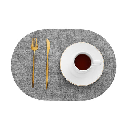 Placemats Ovaal Leerlook Antislip – Hittebestendige Placemats, Set van 4 of 6