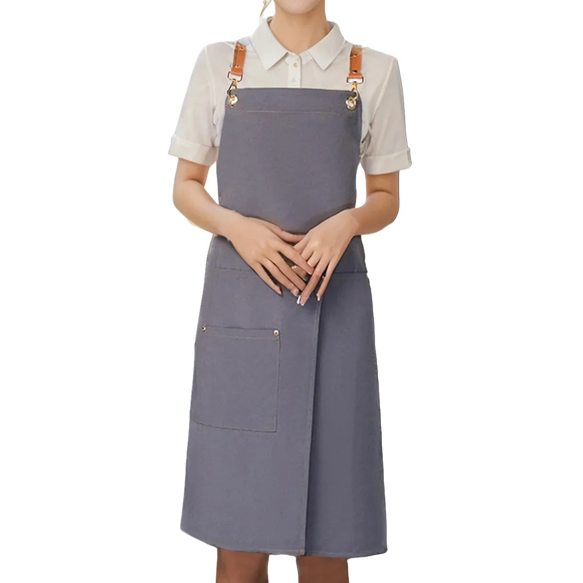 Waterdicht Canvas Schort met Zakken – Unisex Werkschort voor Keuken, Café & Tuin