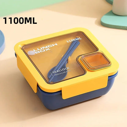 Bento Lunchbox Lekvrij met Bestek – Magnetron- & Vaatwasbestendig, 850 of 1100 ml
