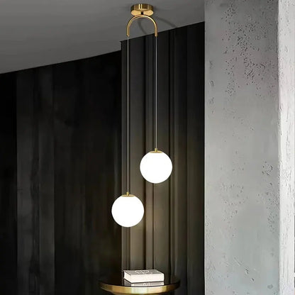 Hanglamp Luna Glazen Bol – Nordic Pendant met 1 of 2 Bollen