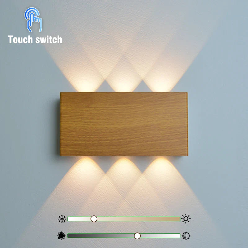Oplaadbare Wandlamp Houtlook – Draadloze LED met 3 Lichtkleuren, Geen Boren Nodig