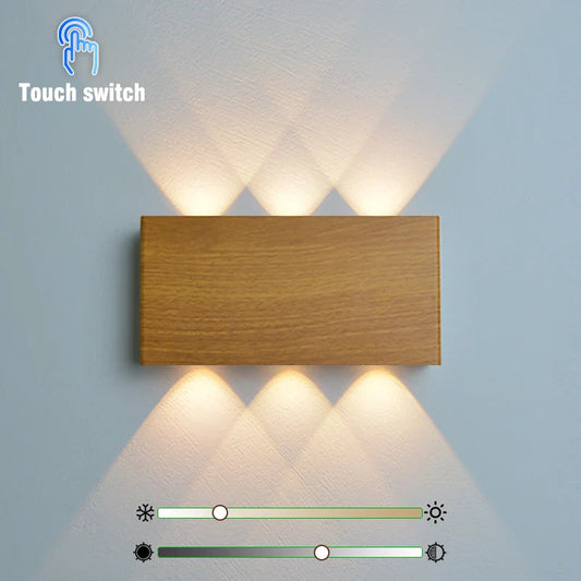 Oplaadbare Wandlamp Houtlook – Draadloze LED met 3 Lichtkleuren, Geen Boren Nodig