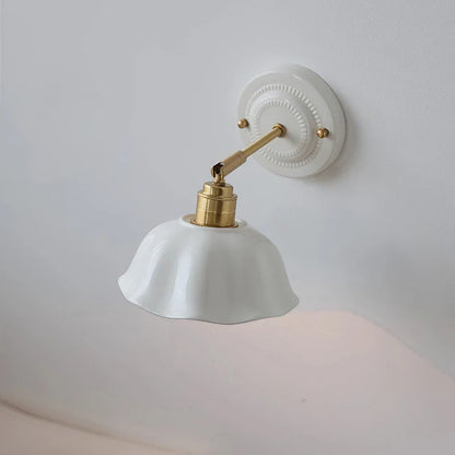 Wandlamp Crème Keramiek – Vintage Nordic Sfeerlamp voor Slaapkamer & Hal