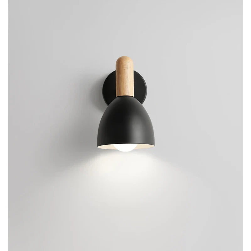 Wandlamp Hout Verstelbaar – Nordic Bedlamp met Draaibare Kap