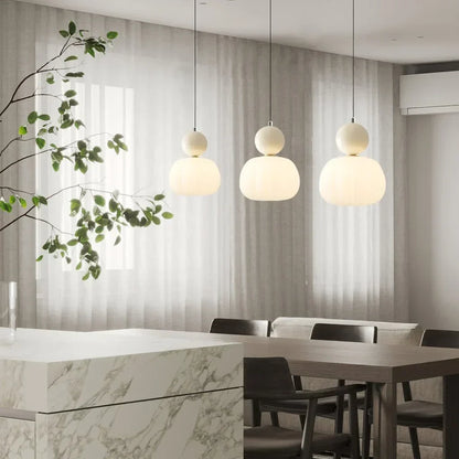 Hanglamp Nordic Pompoen – Moderne LED Plafondlamp voor Eetkamer & Woonkamer