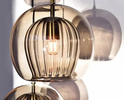 Hanglamp Glazen Bol – Moderne Pendant met Gekleurd Glas voor Eetkamer