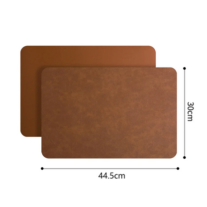 Placemats Dubbelzijdig Leerlook – Hittebestendige Waterdichte Placemats, Set van 4 of 6