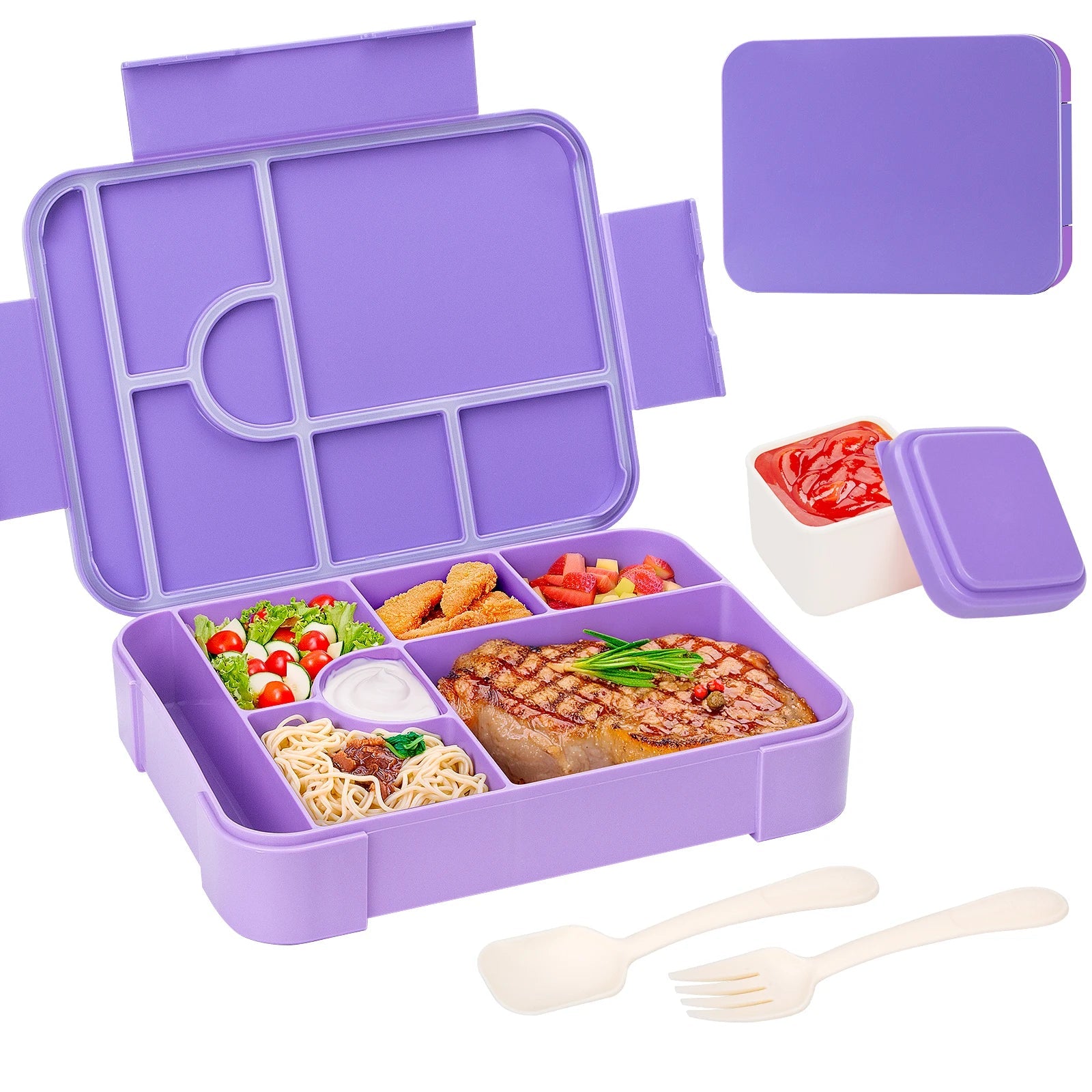 Bento Lunchbox 1330ml Lekvrij – Grote Broodtrommel Magnetronbestendig voor Werk & School