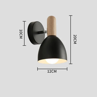 Wandlamp Hout Verstelbaar – Nordic Bedlamp met Draaibare Kap