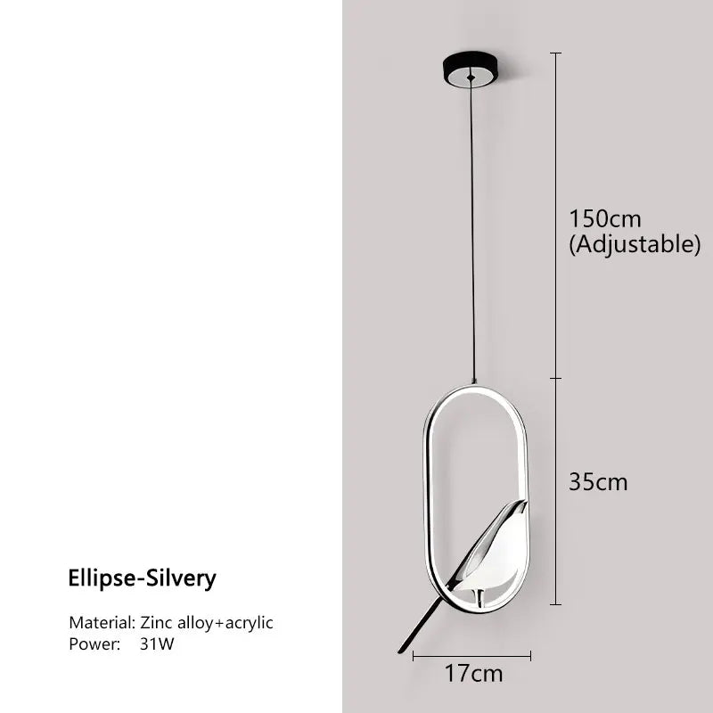 Hanglamp Vogel Design – Moderne Nordic LED Plafondlamp voor Eetkamer & Woonkamer