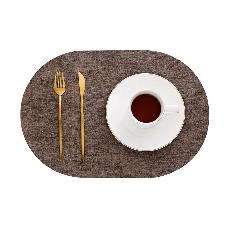 Placemats Ovaal Leerlook Antislip – Hittebestendige Placemats, Set van 4 of 6